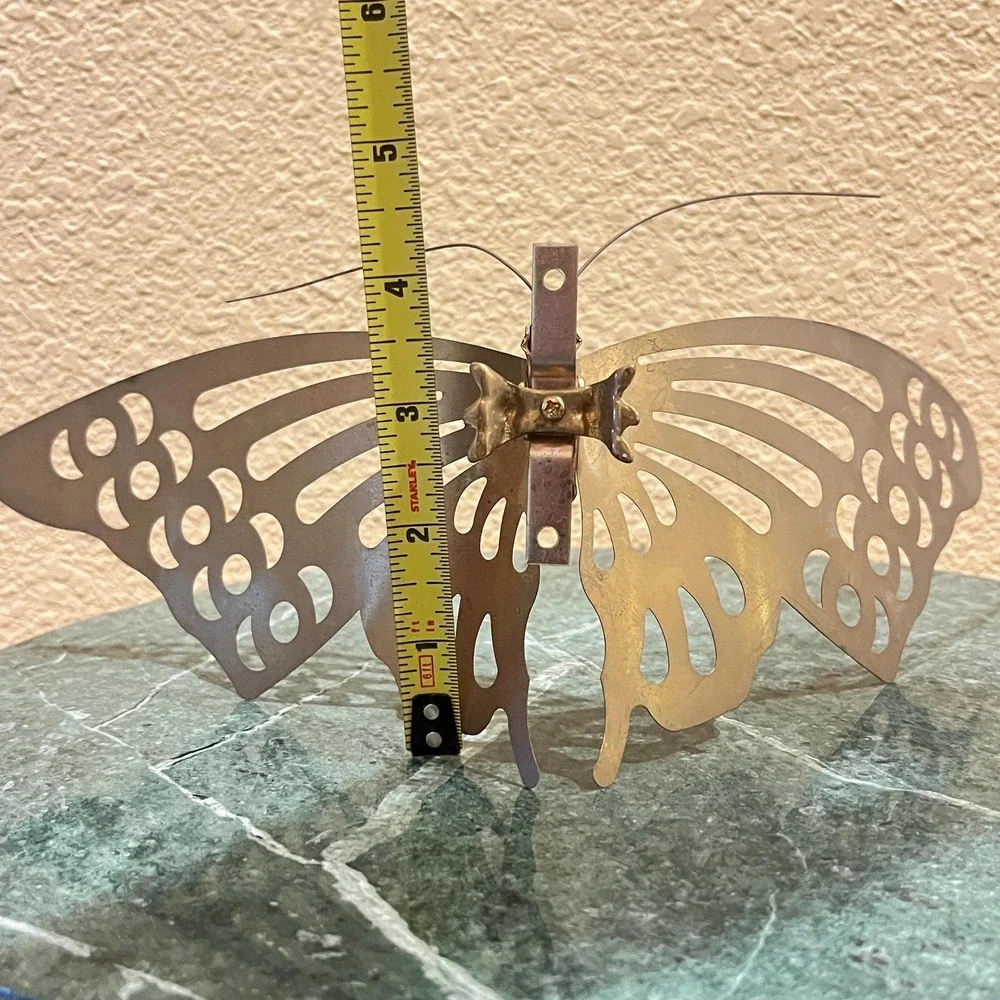Vintage Mid-Century Lightweight Flapping Brass Butterfly Hanging Wall Decor